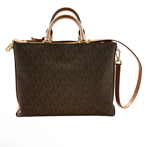 Michael Kors Jessie Large Signature TZ Tote Satchel Shoulder Bag Like New - Picture 4 of 16